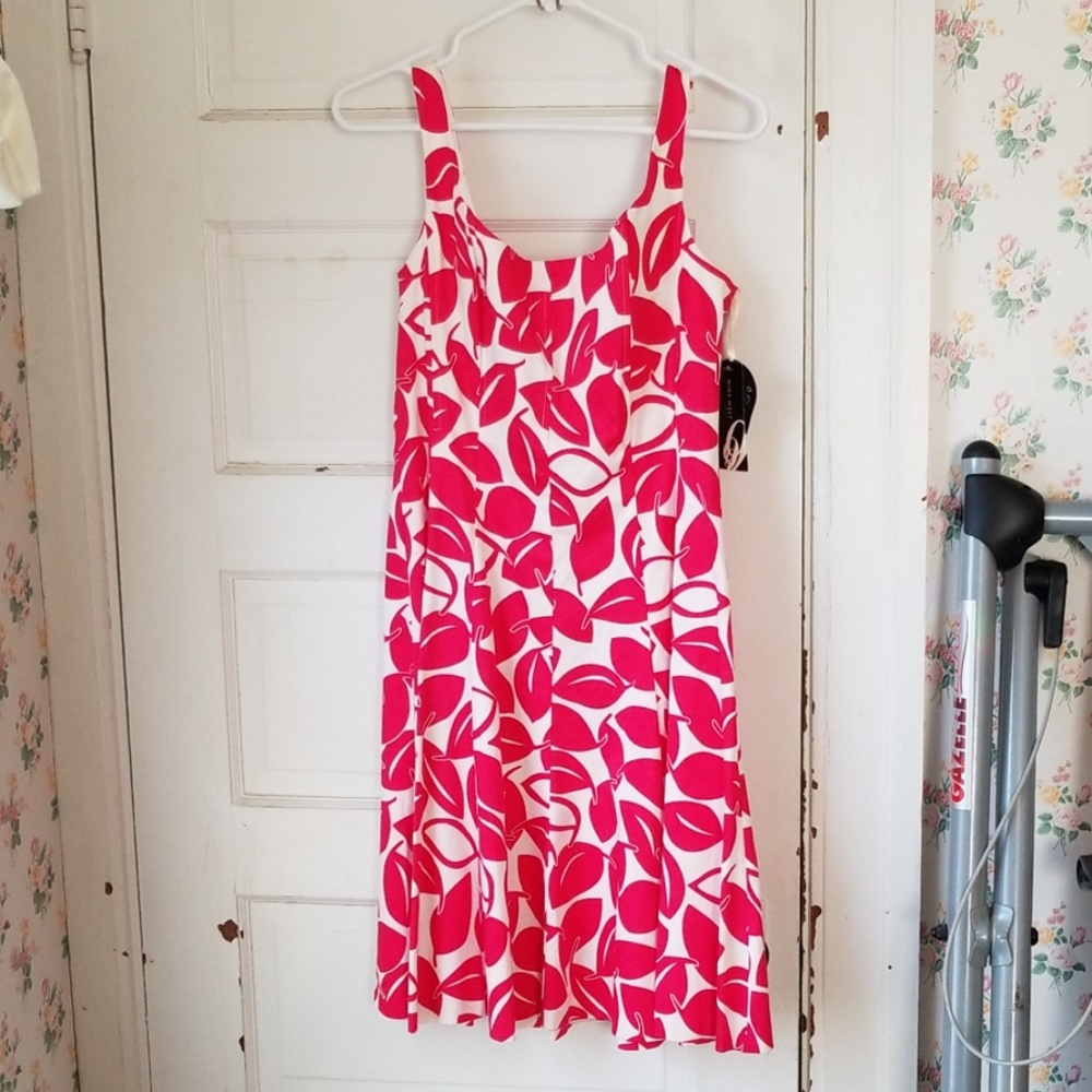 Pink and white dress